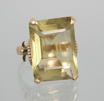 Appraisal: A Retro k Gold and Citrine Ring k yellow gold