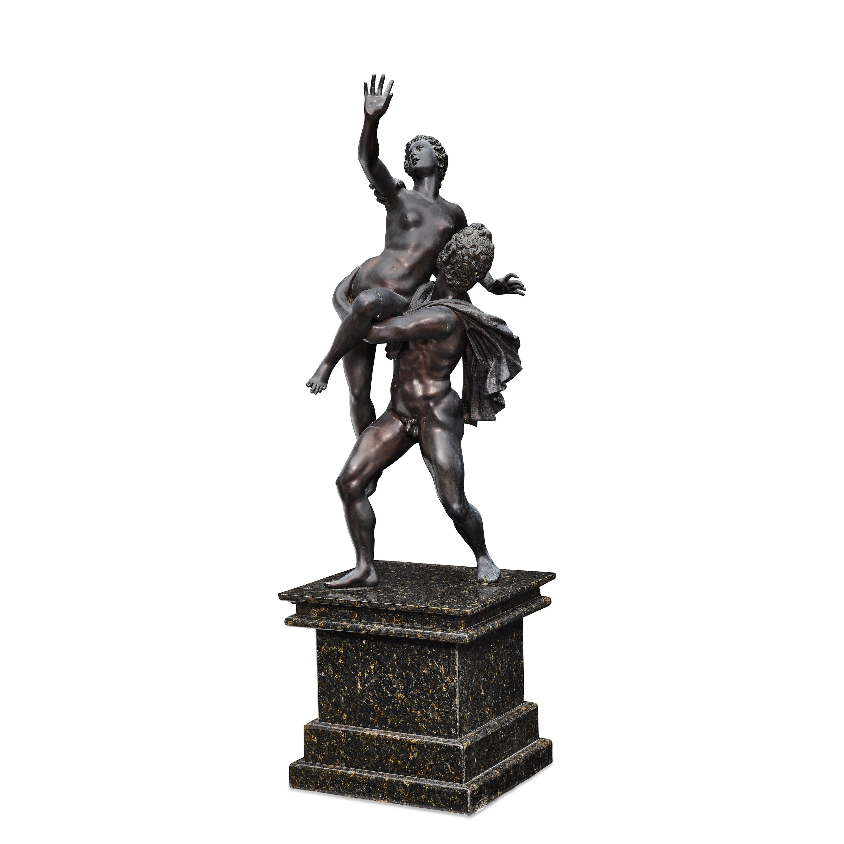 Appraisal: A LARGE PATINATED BRONZE FIGURAL GROUP OF THE ABDUCTION OF