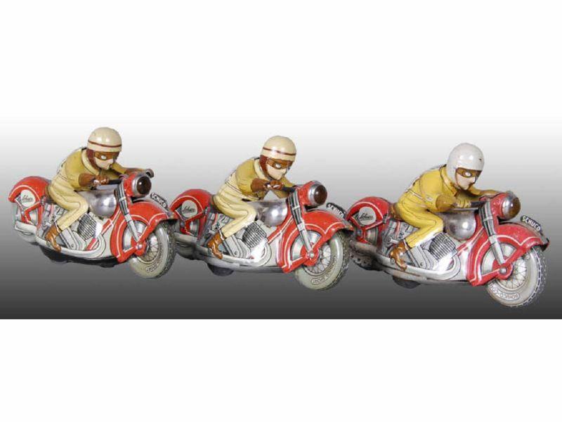 Appraisal: Lot of U S Zone Tin Wind-Up Schuco Motorcycle Description