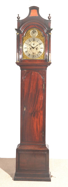 Appraisal: A GEORGE III MAHOGANY LONGCASE CLOCK having an arched brass