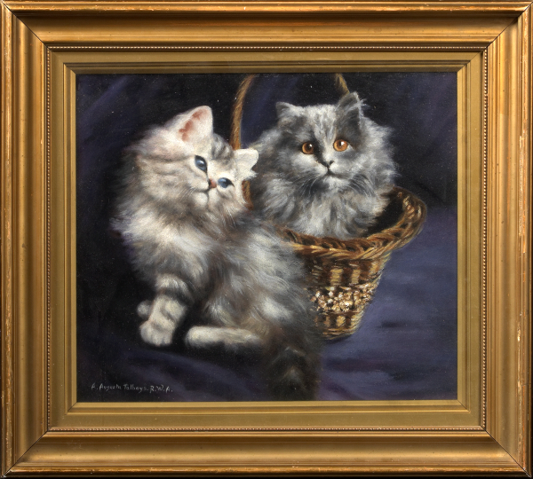 Appraisal: Agnes Augusta Talboys British th Century Persian Kittens and Basket