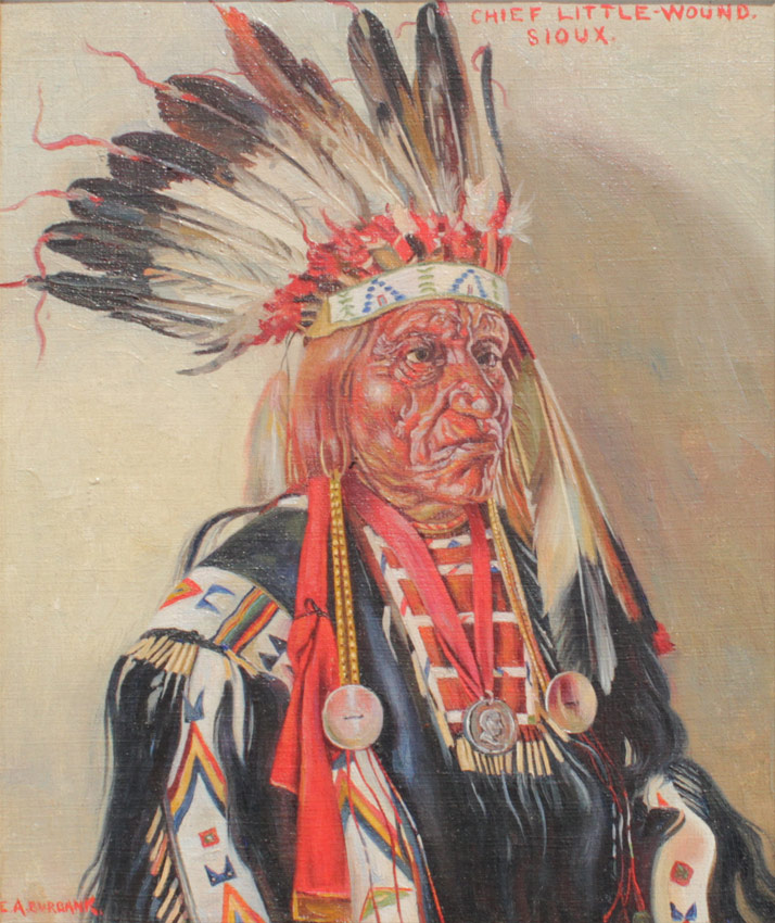 Appraisal: BURBANK Elbridge Ayer American - ''Chief Little Wound'' Sioux Oil