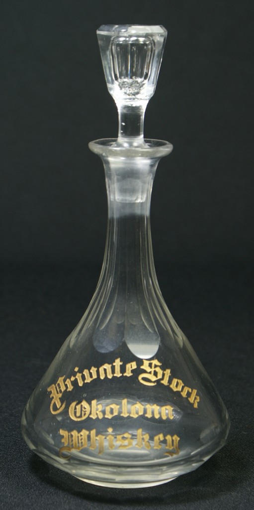 Appraisal: Clear glass back bar bottle with etched and gilt decoration