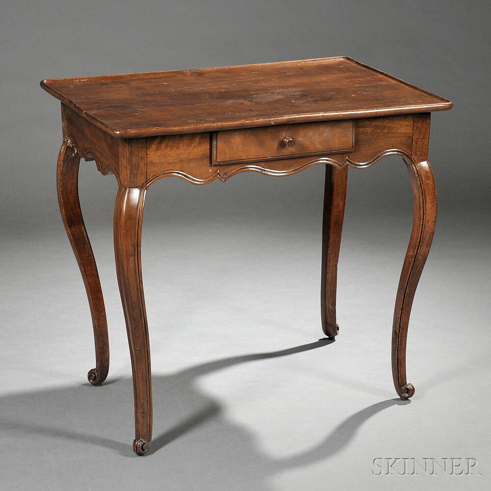 Appraisal: French Provincial Walnut Side Table late th early th century