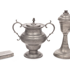 Appraisal: A Collection of American Pewter Table Articles th Century comprising