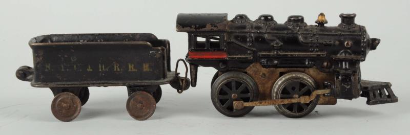 Appraisal: Early Cast Iron Work Train And Tender Has a built