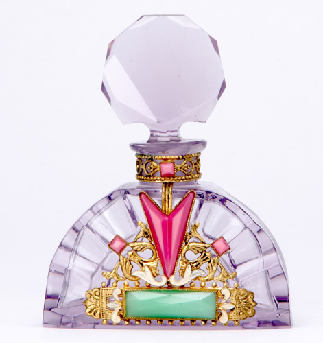 Appraisal: ARISTO Czech Perfume bottle in purple crystal with enameled and