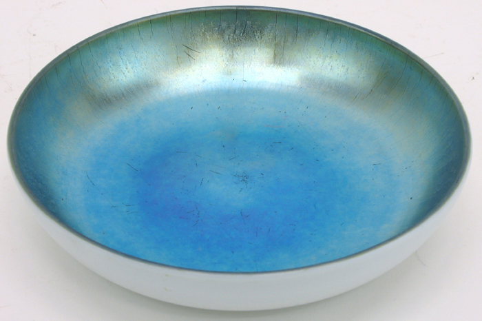 Appraisal: A STEUBEN IRIDESCENT BLUE ART GLASS BOWL c having a