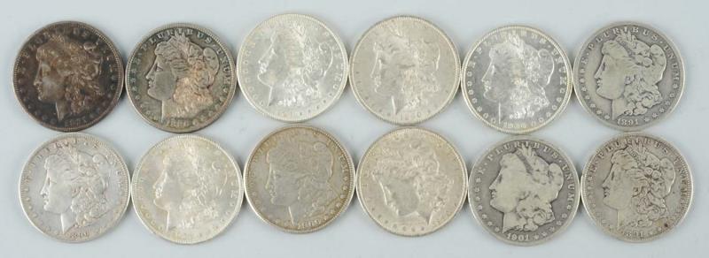 Appraisal: Lot of Morgan Silver Dollars Common dates Five BU seven