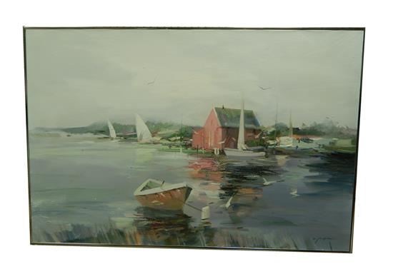 Appraisal: Charles C Gruppe American b Quiet Water II oil on