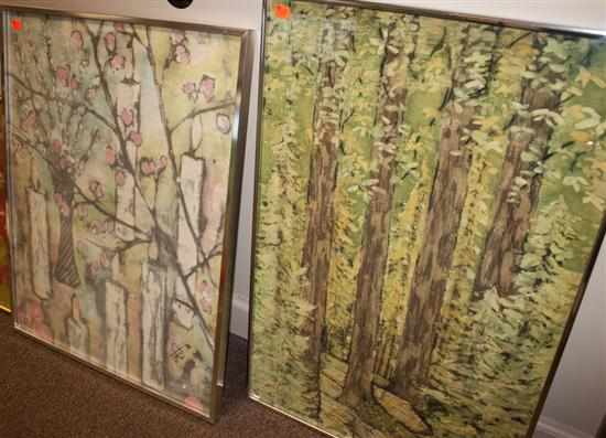 Appraisal: Tamara Tjanti Conroy American th century Three floral batiks each