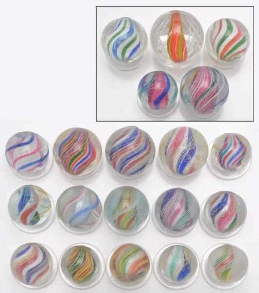 Appraisal: Lot of Solid Core Swirl Marbles Description Lot includes multicolored