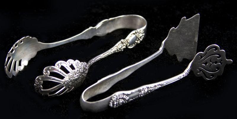 Appraisal: Two American Sterling Silver Serving Tongs the first a large