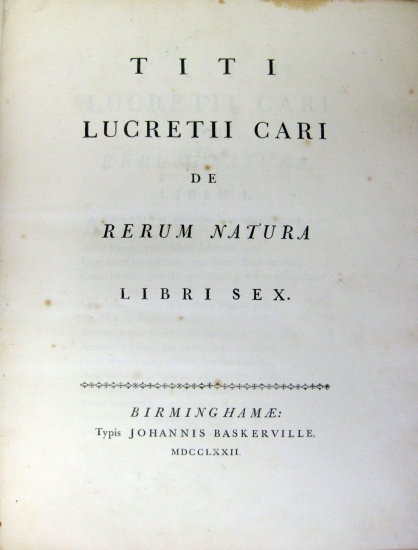 Appraisal: LUCRETIUS CARUS TITUS De rerum natura libri sex pages to