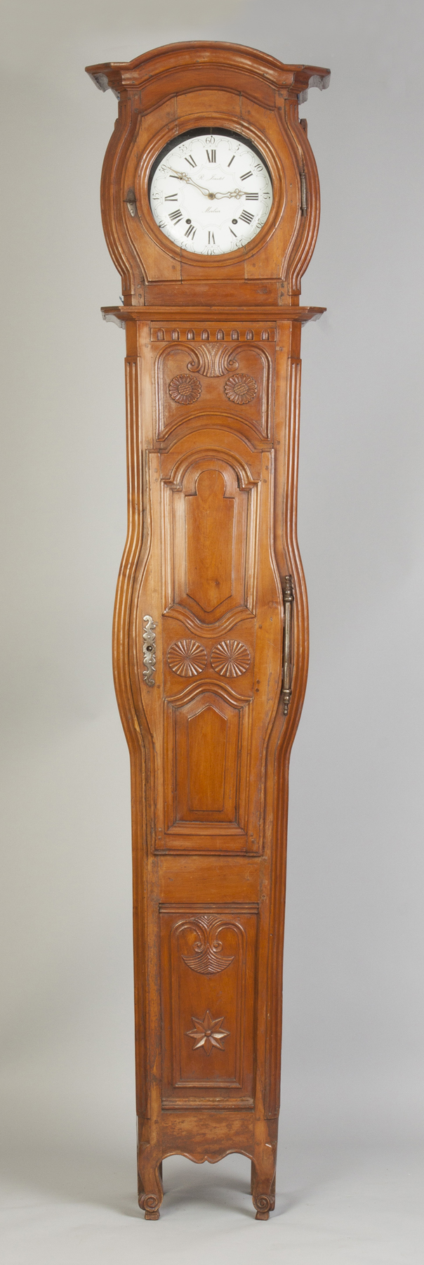 Appraisal: R Jeantet Morbier French Tall Case Clock th cent Fruitwood