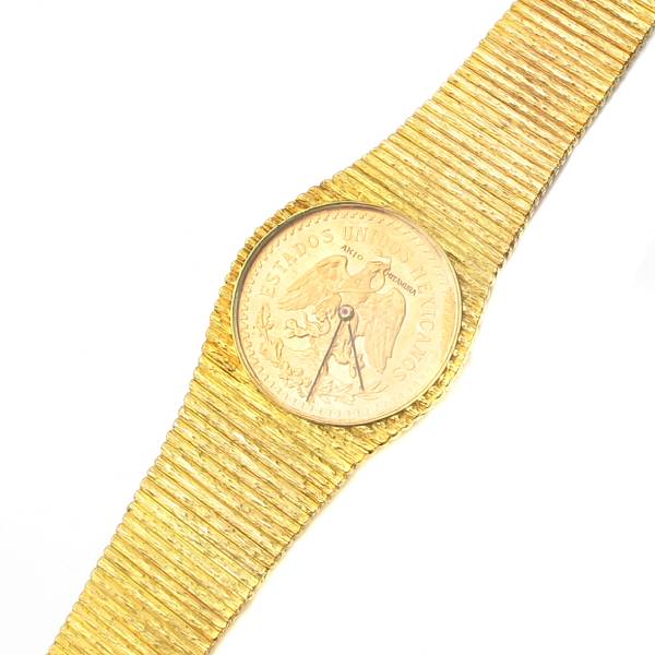 Appraisal: A twenty peso gold coin and k gold bracelet wristwatch