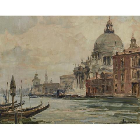 Appraisal: Angelo Brombo - ON THE GRAND CANAL WITH THE BASILICA