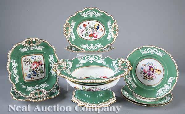 Appraisal: An Antique English Porcelain Partial Dessert Service c - possibly