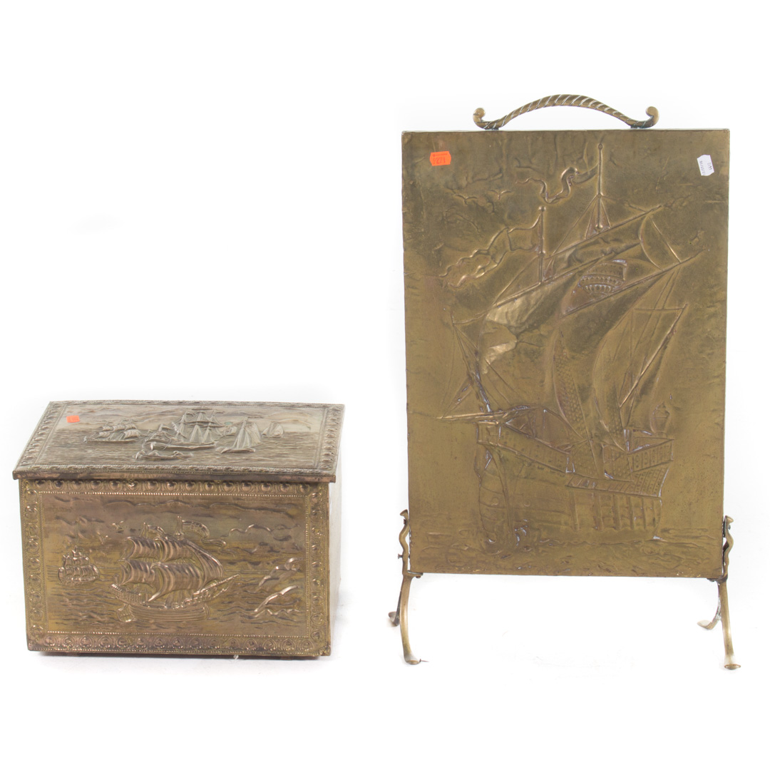 Appraisal: Grass tinder box and fire screen