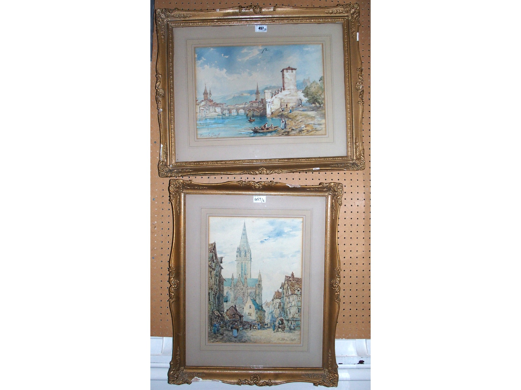 Appraisal: PIERRE LE BOEUFF Verona St Pierre signed and inscribed watercolour