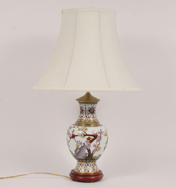 Appraisal: Cloisonne lamp with shade lamp body H