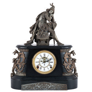 Appraisal: A Kroeber Saxonia Mantel Clock with Gladiator Figure Height x