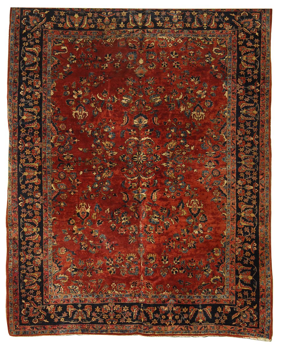 Appraisal: ORIENTAL RUG SAROUK ' x ' Flowering vines in blues