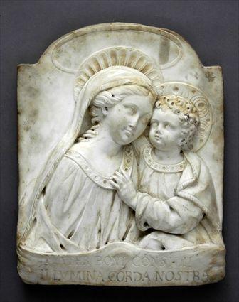 Appraisal: ITALIAN RENAISSANCE-STYLE CARVED CARARRA MARBLE PLAQUE The breakfront panel carved