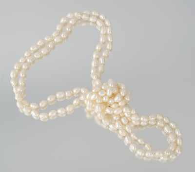 Appraisal: A Inch Strand of Oval Freshwater Pearls A hand-knotted strand