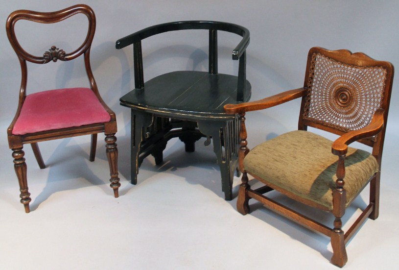 Appraisal: Various chairs comprising of an oriental design painted pine chair