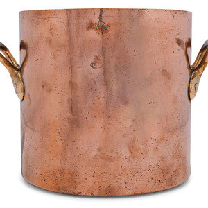 Appraisal: A French Copper Stock Pot with Brass Handles Gaillard Late