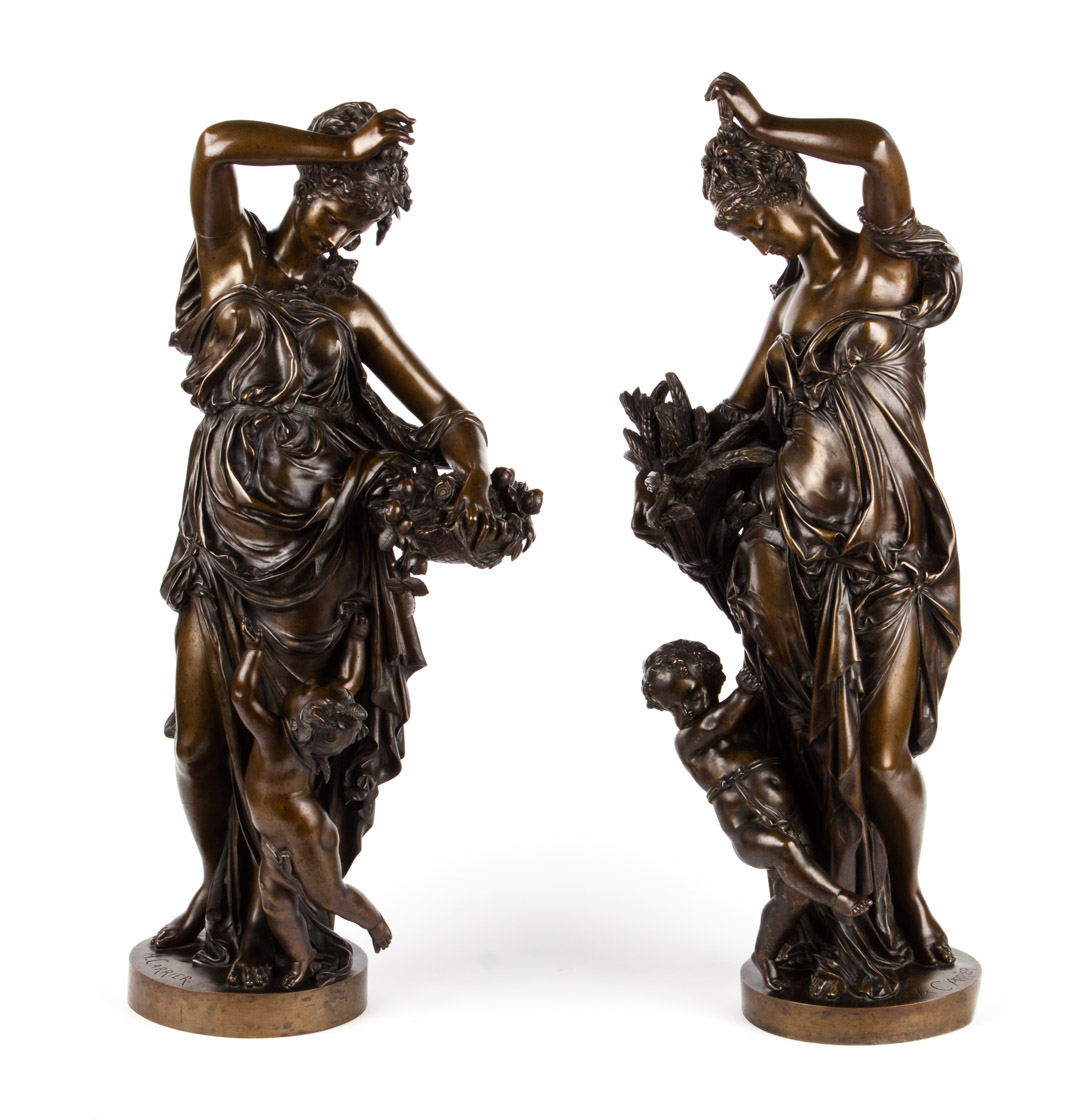 Appraisal: Pair of Carrier de Beleuse bronze figures Albert Ernest Carrier