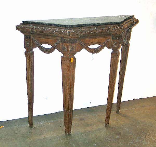 Appraisal: An Italian Neoclassical oak console table late th century height