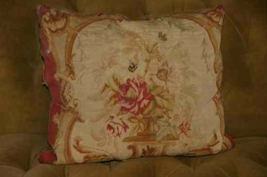 Appraisal: AUBUSSON FLORAL PILLOW