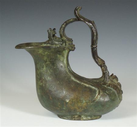 Appraisal: A th century bronze ascos ewer of typical form cm