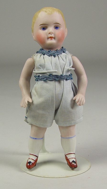 Appraisal: German All-Bisque Boy Blue painted eyes Single stroke brow Closed