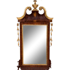 Appraisal: A George III Style Parcel Gilt Marquetry and Mahogany Mirror