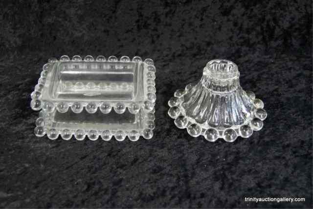 Appraisal: Vintage Candlewick Glass Vanity Dish CandleThis is a very nice