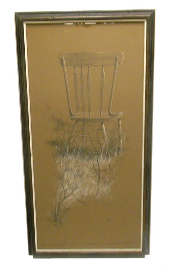 Appraisal: Daniel Calabrese American - Chair pencil watercolor and whiting on