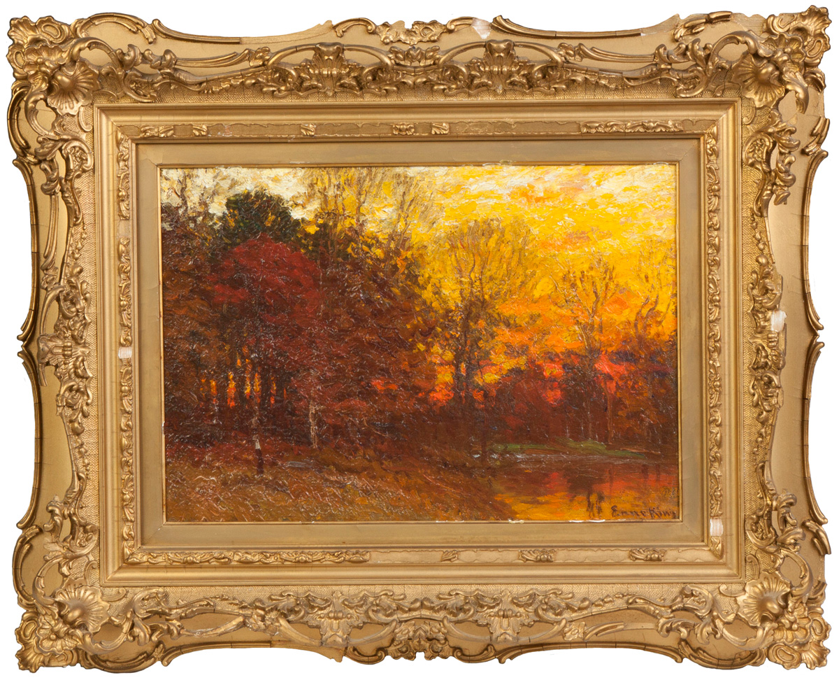 Appraisal: John Joseph Enneking American - Sunset Sgn Lower right Ennaking