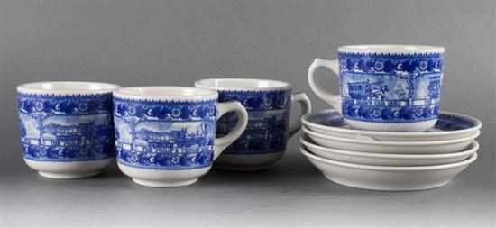 Appraisal: Four Shenango Baltimore Ohio Railroad china cups and saucers Estimate