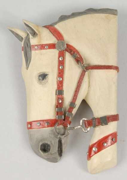 Appraisal: Wooden Horse Pin Description Dated Original harness No paint loss