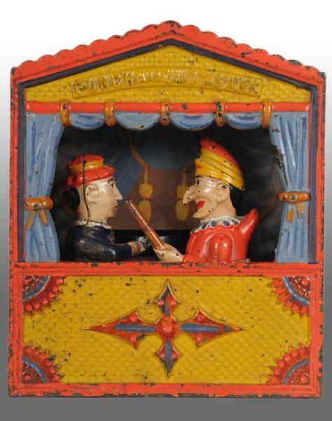 Appraisal: Cast Iron Punch Judy Mechanical Bank Description American Manufactured by