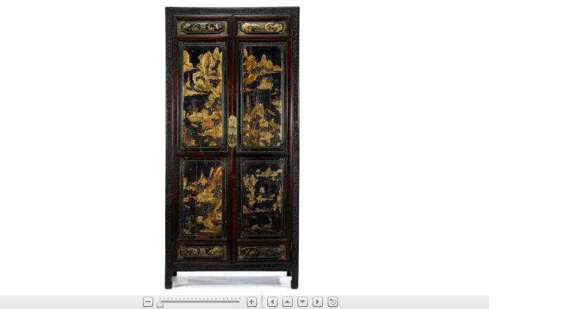 Appraisal: Chinese black lacquered mixed hardwood cabinetelements th century