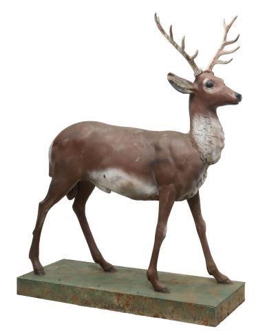 Appraisal: American cast iron garden statuary deer th c after J