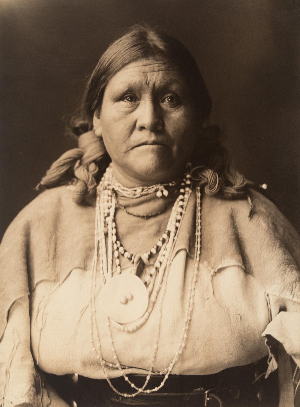 Appraisal: Edward S Curtis - Jicarilla Matron platinum print inscribed in