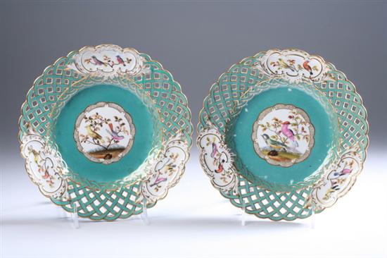 Appraisal: PAIR MEISSEN PORCELAIN CABINET PLATES th century Turquoise green ground