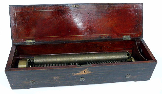 Appraisal: A EARLY TO MID TH CENTURY CYLINDER MUSICAL BOX BY