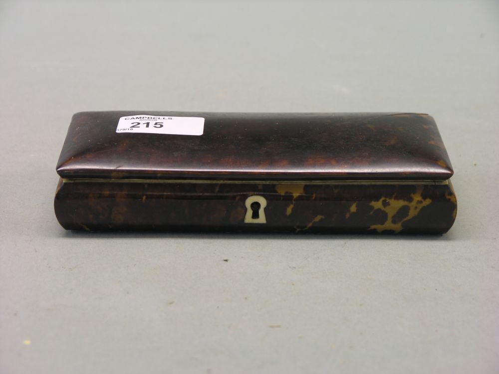 Appraisal: A th century tortoiseshell box with ivory escutcheon in -