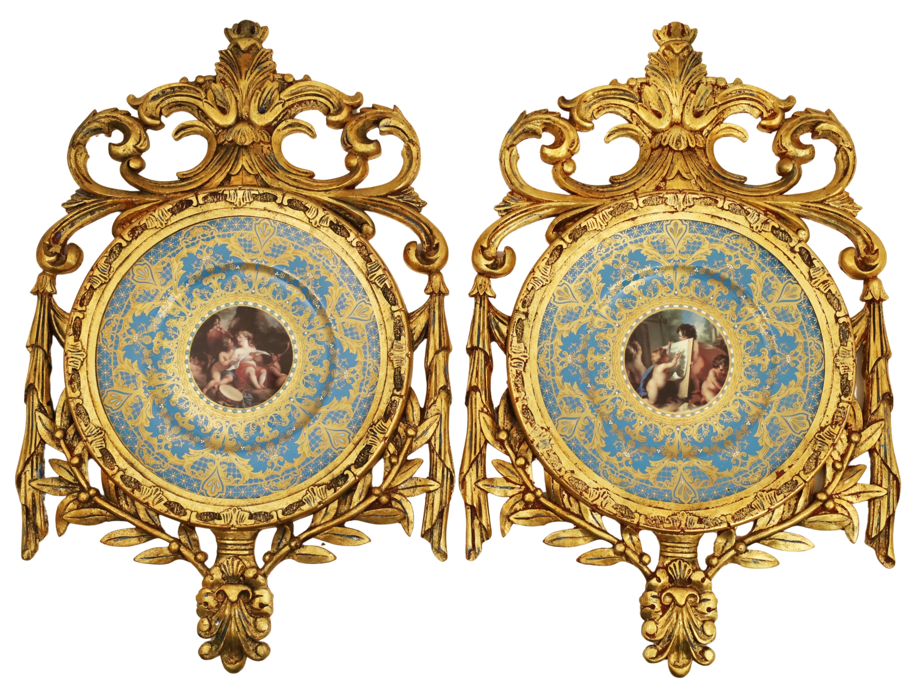 Appraisal: PR OF SEVRES STYLE FRAMED PLAQUES Pair of French style